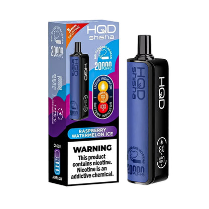 HQD Shisha 20K Disposable Vape 3% – 20,000 Puff Rechargeable DTL Disposable