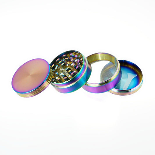 2.5" 4-Layer Metal Tobacco Crusher Hand Muller Smoke Herbal Grinder Rainbow