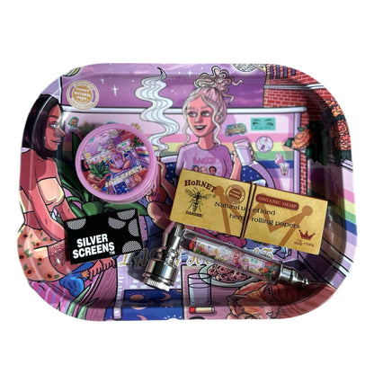 Lady Hornet Rolling Tray Set – Complete Smoking Kit - 5 Pieces