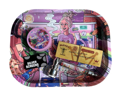 Lady Hornet Rolling Tray Set – Complete Smoking Kit - 5 Pieces
