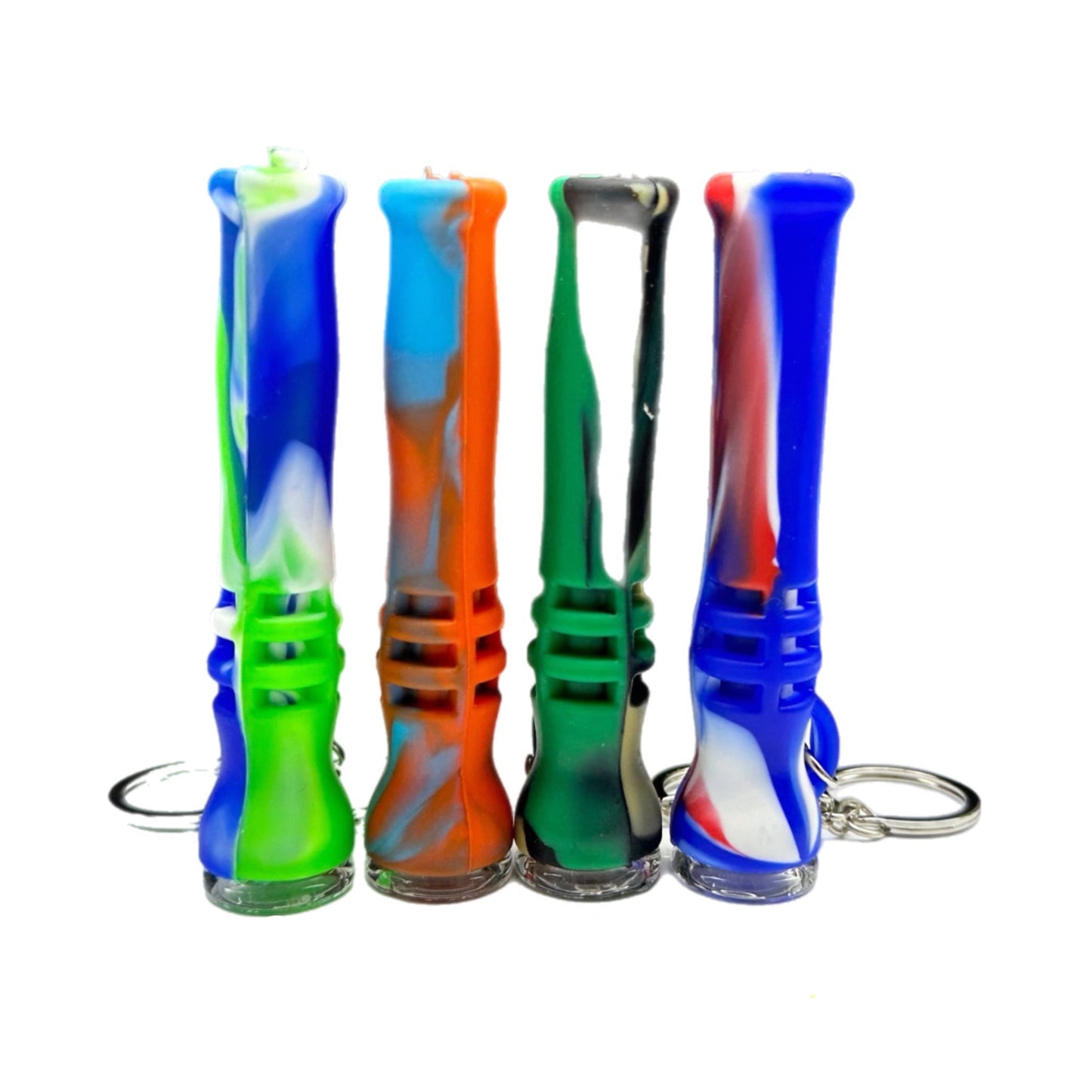 Silicone Keychain Pipe – Portable Mini Smoking Pipe with Glass Bowl