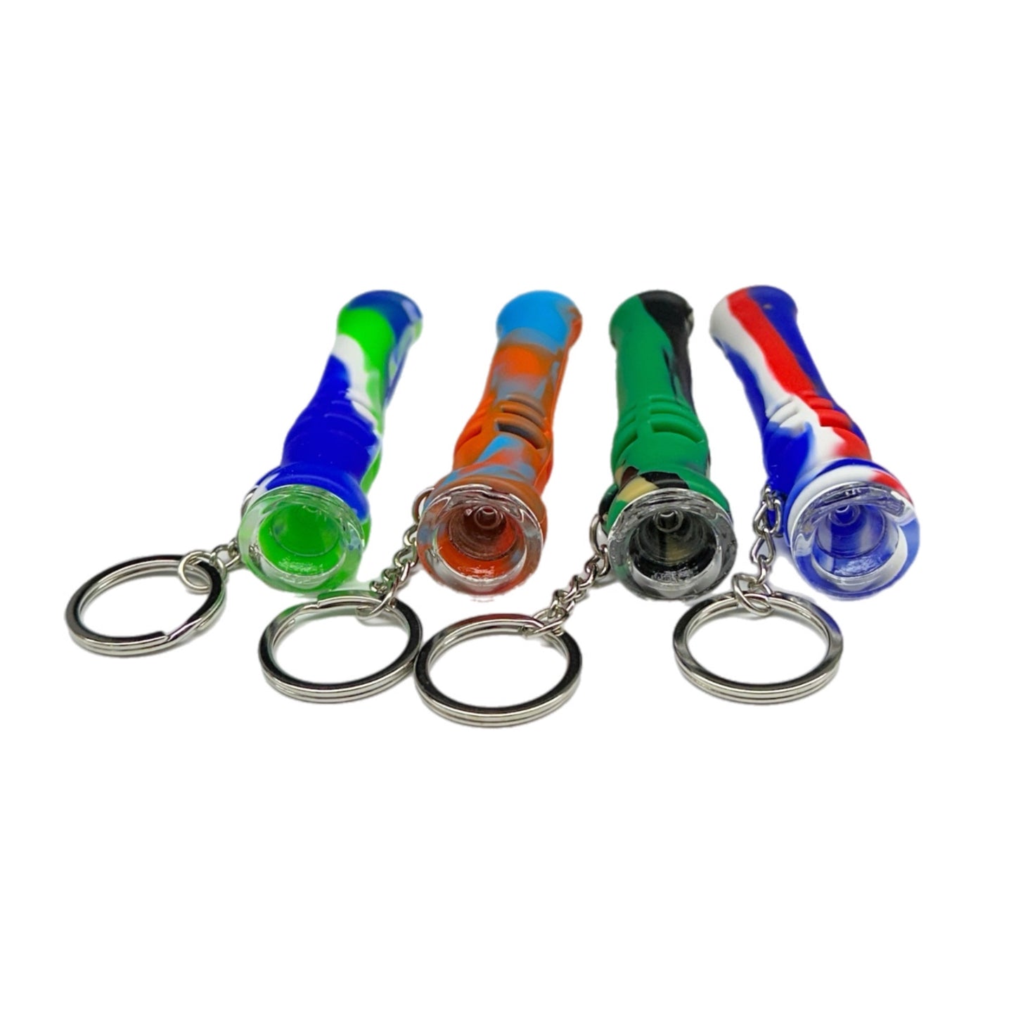 Silicone Keychain Pipe – Portable Mini Smoking Pipe with Glass Bowl