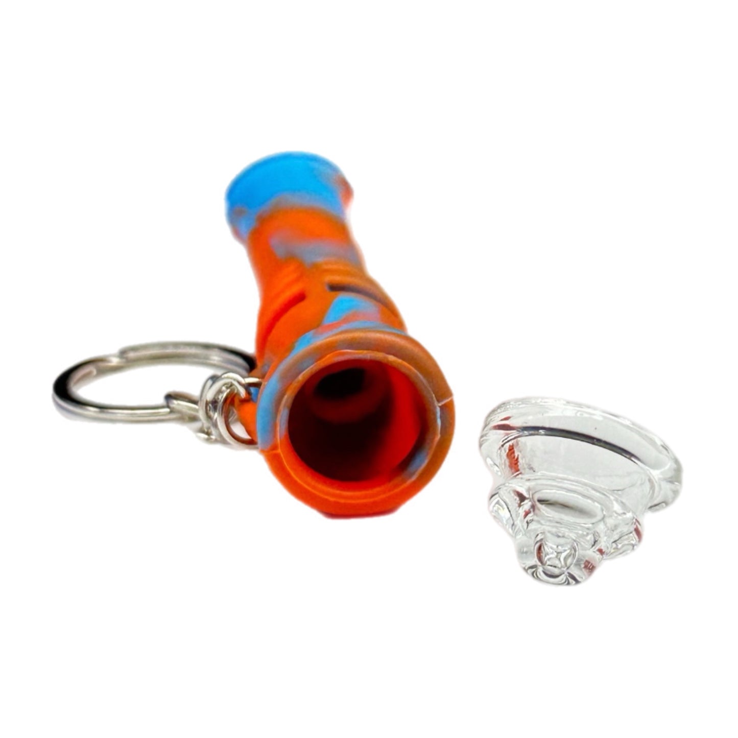Silicone Keychain Pipe – Portable Mini Smoking Pipe with Glass Bowl