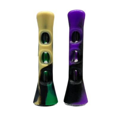 Silicone Chillum Pipe with Glass Insert – Portable One-Hitter | Durable, Heat-Resistant & Easy to Clean