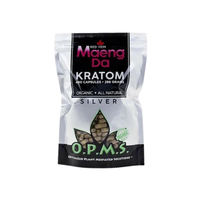 O.P.M.S.® Silver RED Vein Maeng Da Kratom Capsules