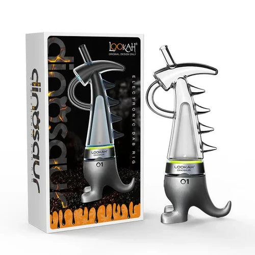 Dinosaur Electric Dab Rig by Lookah – LED Smart E-Rig with 710 Quartz Coils & Dino Glass Bubbler