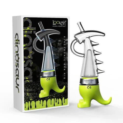 Dinosaur Electric Dab Rig by Lookah – LED Smart E-Rig with 710 Quartz Coils & Dino Glass Bubbler