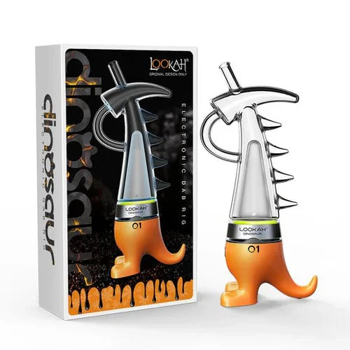 Dinosaur Electric Dab Rig by Lookah – LED Smart E-Rig with 710 Quartz Coils & Dino Glass Bubbler