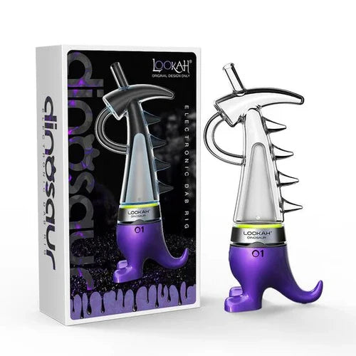 Dinosaur Electric Dab Rig by Lookah – LED Smart E-Rig with 710 Quartz Coils & Dino Glass Bubbler