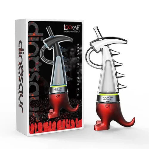 Dinosaur Electric Dab Rig by Lookah – LED Smart E-Rig with 710 Quartz Coils & Dino Glass Bubbler
