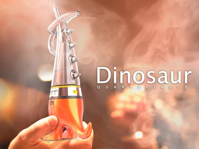 Dinosaur Electric Dab Rig by Lookah – LED Smart E-Rig with 710 Quartz Coils & Dino Glass Bubbler