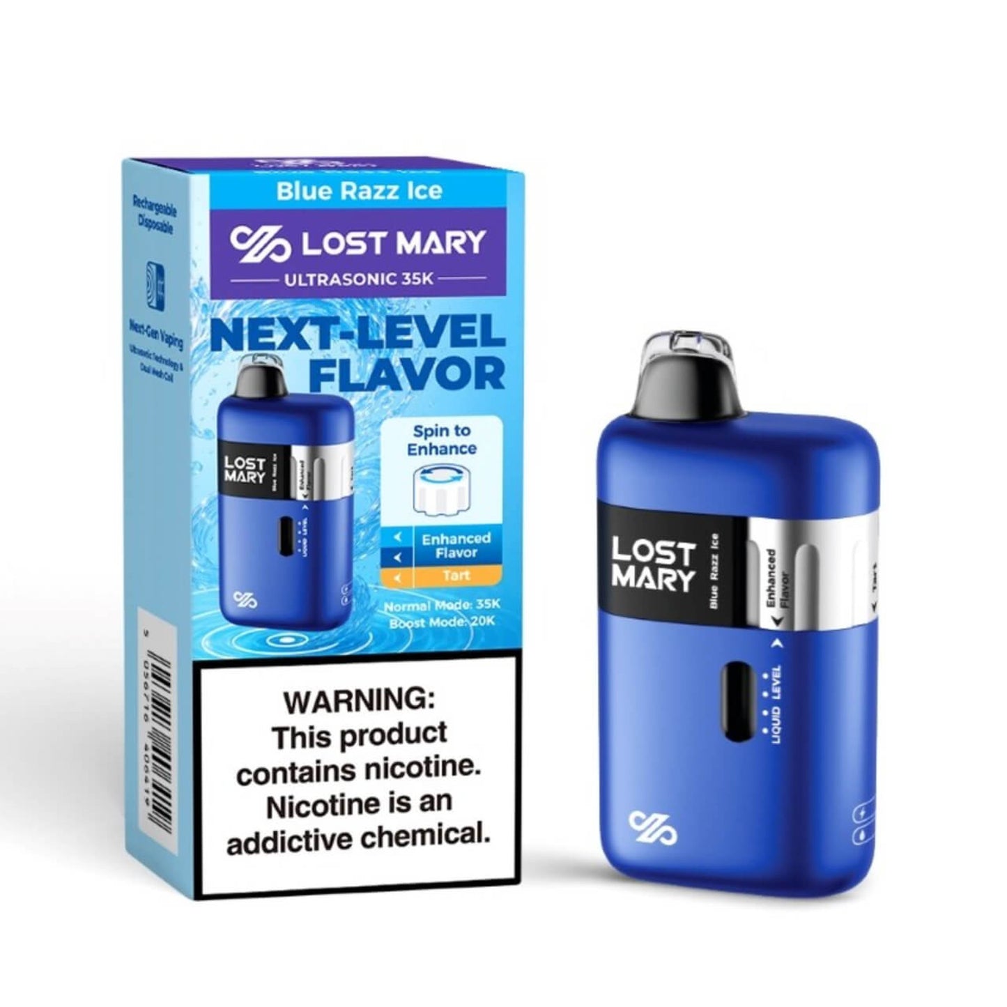 Lost Mary Ultrasonic Disposable Vape – 35,000 Puffs | Flavor Spinner | 5% Nicotine