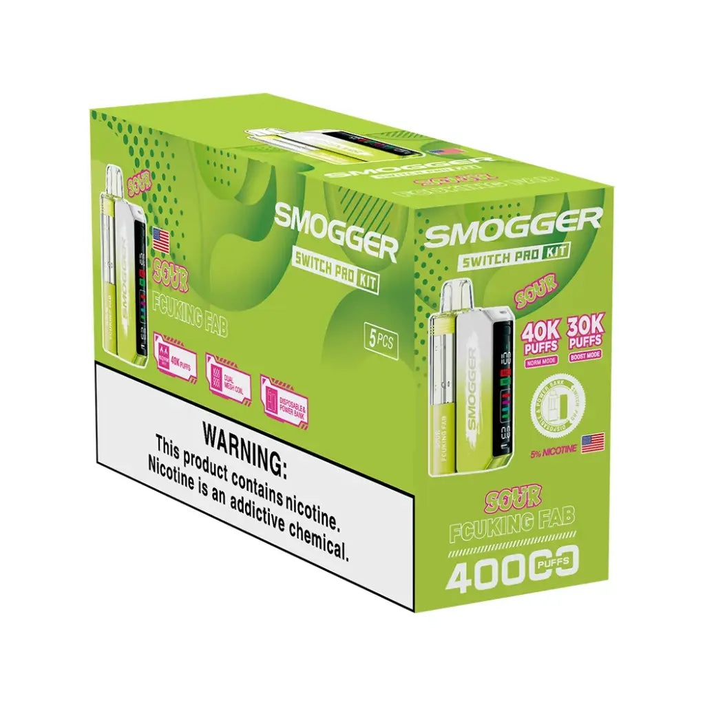 SMOGGER Switch Pro Kit Disposable Vapes 40K Puffs  – 5 Pack (Full Box)