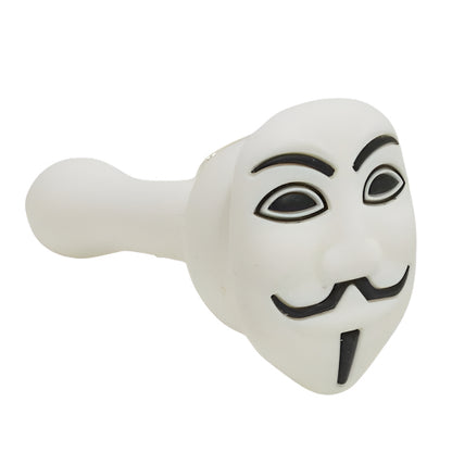 Durable unique design silicone pipes Guy Fawkes mask pipe.