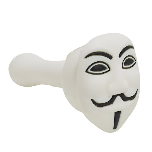 Durable unique design silicone pipes Guy Fawkes mask pipe.