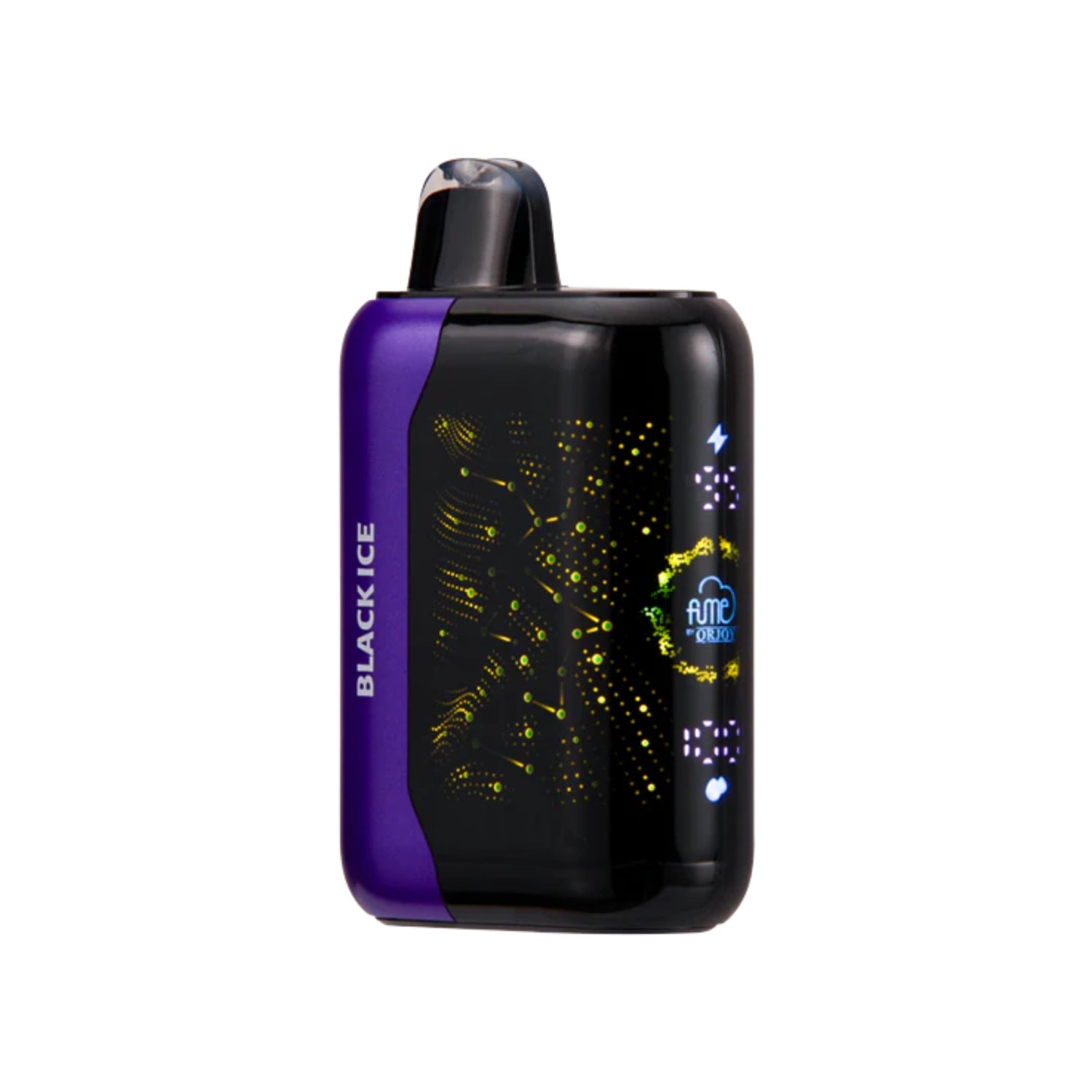 Black and purple vape device with 'Black Ice' flavor