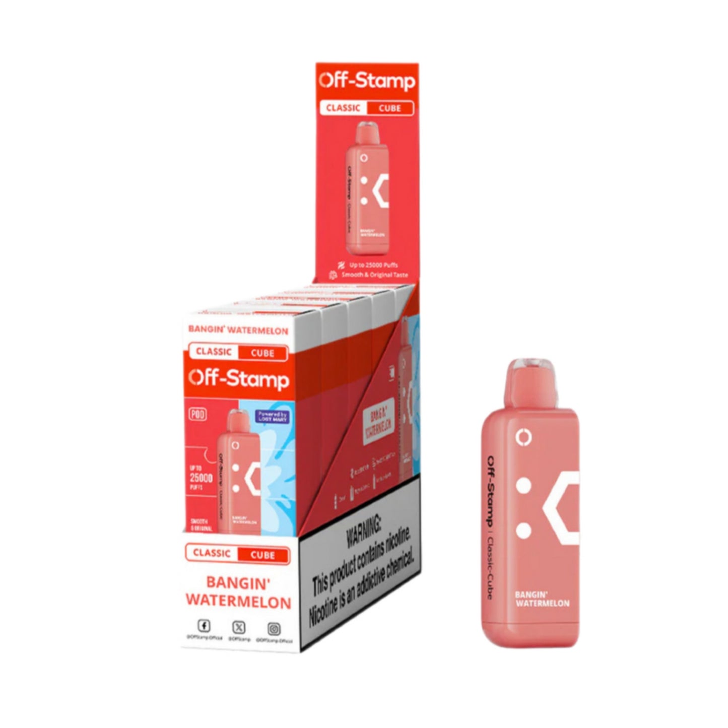 OFF-STAMP X CUBE DISPOSABLE PODS 25000 PUFFS | 5CT DISPLAY
