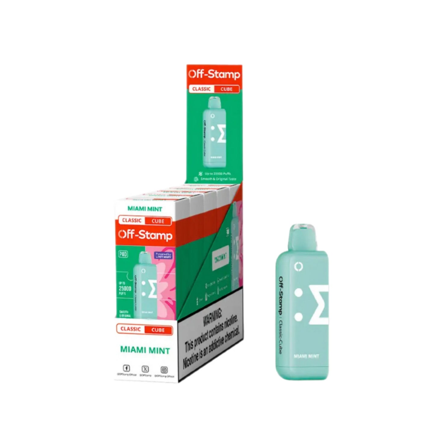 OFF-STAMP X CUBE DISPOSABLE PODS 25000 PUFFS | 5CT DISPLAY