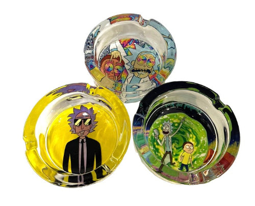 Premium Rick And Morty Cartoon Glass Ashtrays – Heat-Resistant Smoking Ashtray