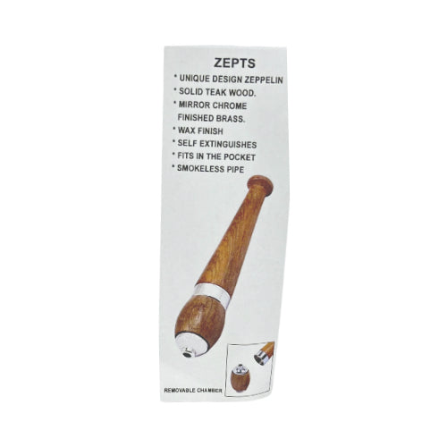 ZEPTS Teak Wood Zeppelin Smoking Pipe – Sleek Smokeless Pocket-Friendly