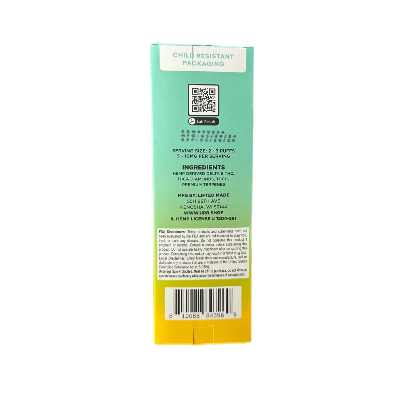Urb Saucy THC Diamonds Vape – Juicy Fruit | 3g Hybrid