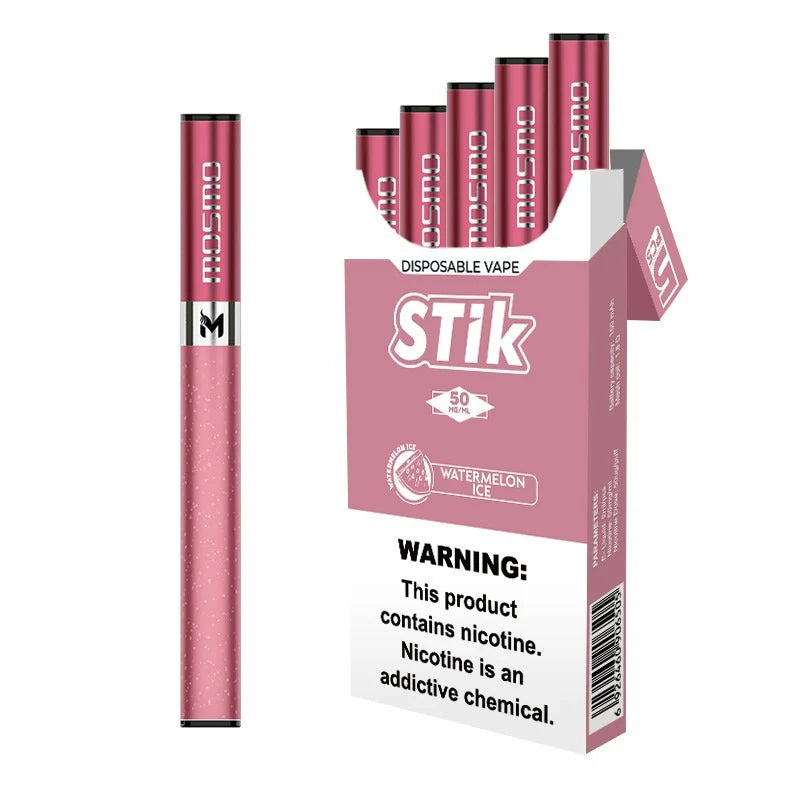 Mosmo STik Disposable Vape – 5-Pack | 300 Puffs, 5% Nicotine (Cigarette-Like MTL Draw)